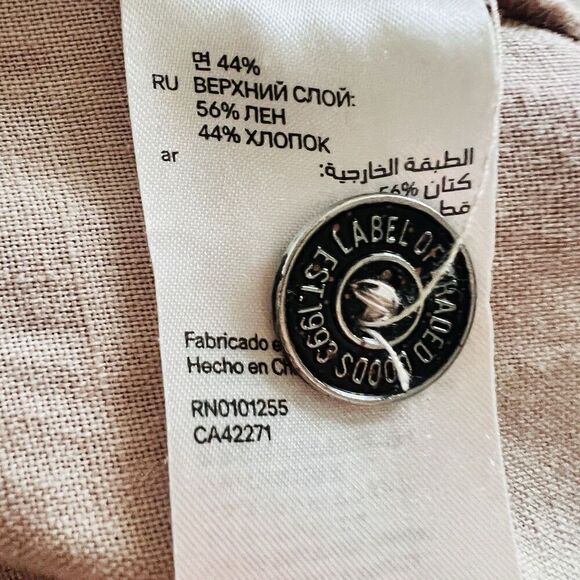 H&M L.O.G.G. Label of Graded Goods Tan Linen Blend Bootcut Pants Tall Size 10 - Picture 9 of 10